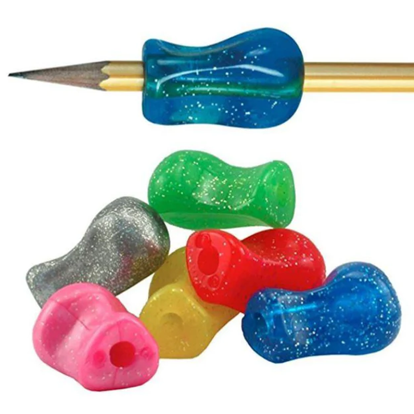 The Pencil Grip •  "Glitter Grip" para lápiz, bolígrafos y crayones.